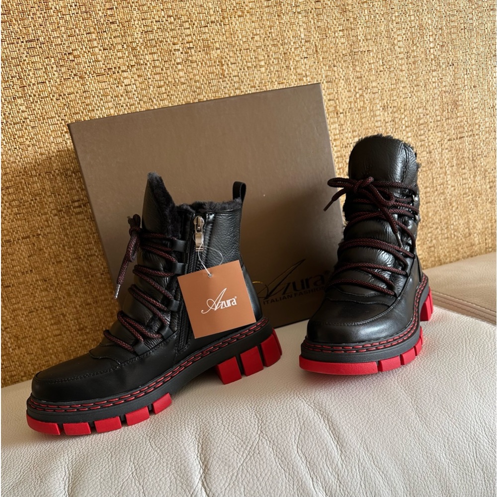 NIB AZURA Italian Fashion Supertramp-B Modernized Hiker Boots s 38  (US 71/2-8)